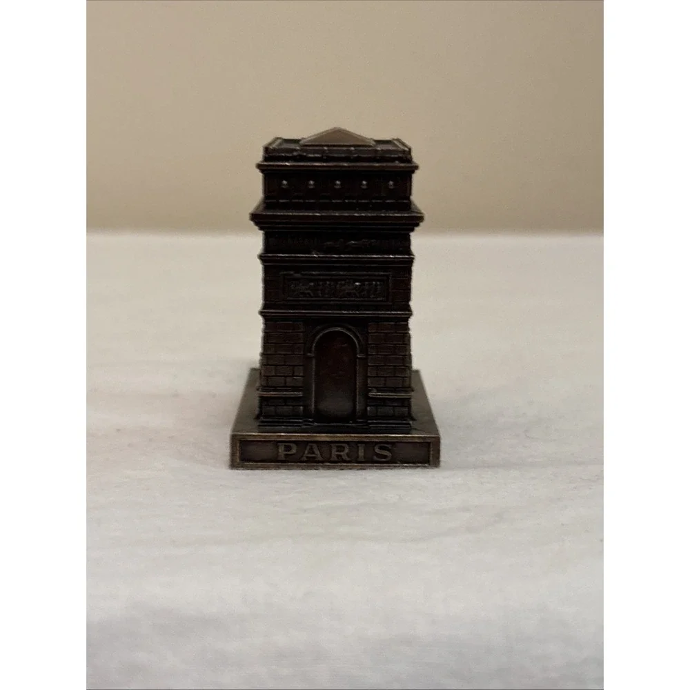 Arc De Triomphe Paris Souvenir Metal Figurine Paperweight Made In France